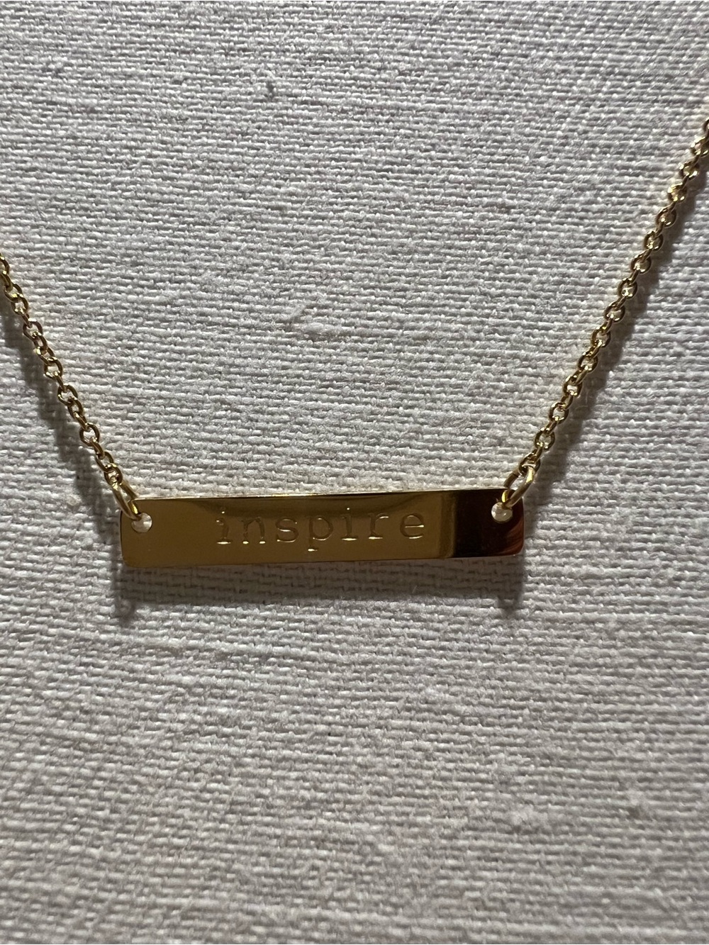 Gold "Inspire" Bar Necklace - Women Jewelry